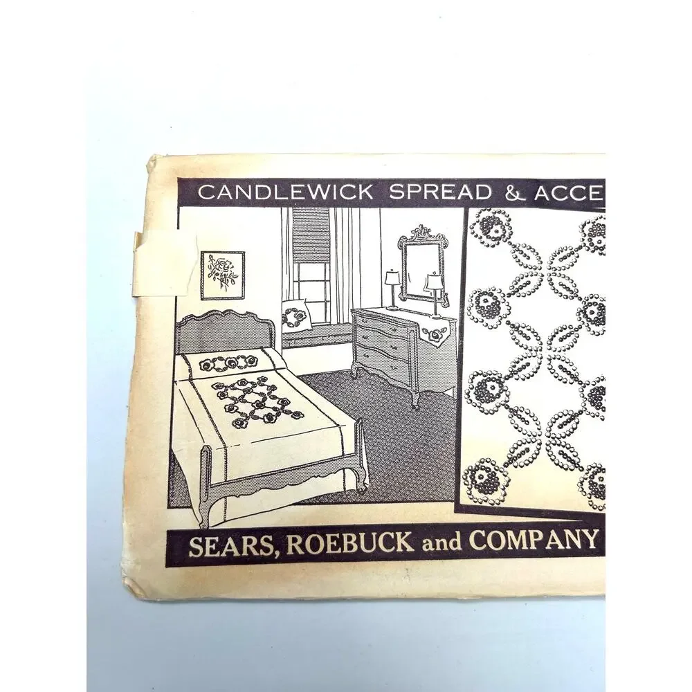 Vintage Candlewicking Hot Iron Transfers Sears, Roebuck‎ and Co. #4100 B HTF